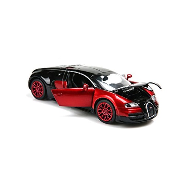 SAYTAY modellbiler, 1:32 Bugatti Veyron Alloy Diecast-biler med lys og lyd (rød) ST-001