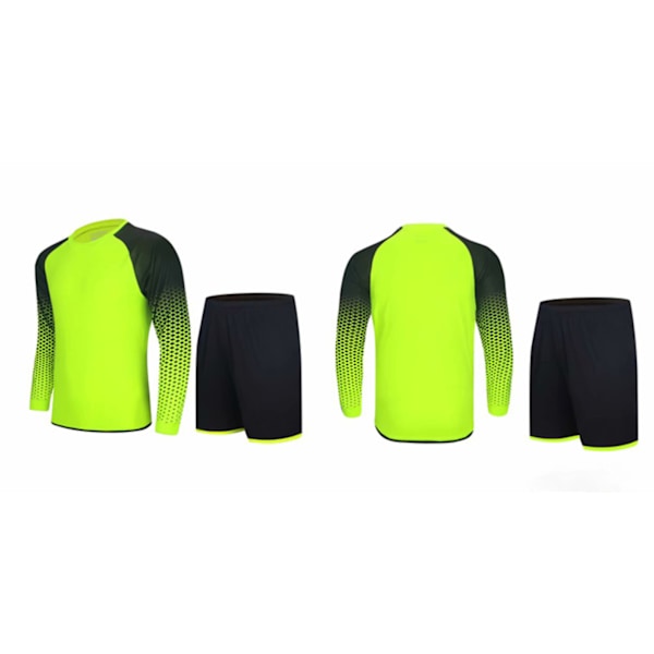 Herr Målvakt Vadderad Tröja och Shorts, Ungdom Fotboll Målvakt Tröjor och Byxor, Vuxen Långärmad Keeper Uniform Kit，M