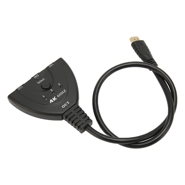 3 i 1 Out HD Multimedia Interface Switch 4K 60Hz 3x1 HD Multimedia Interface 2.0 Switch Hub med LED-indikator