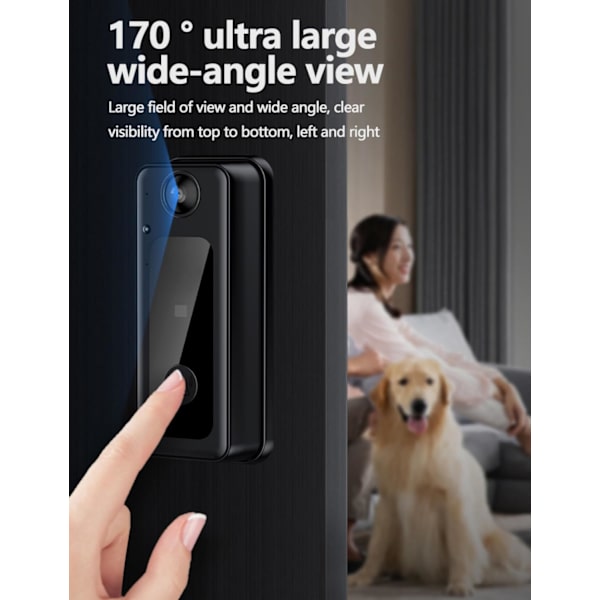 Trådløs videodørklokke - Video Intercom System Smart WiFi videodørklokke med 4,3 tommer 1080P HD-skærm/nattesyn / 170° synsvinkel