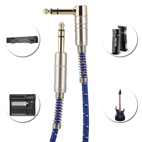 6,35 mm hann til hann rett hode til albuehode stereo lydkabel pluggadapterkabel (1,8 m)