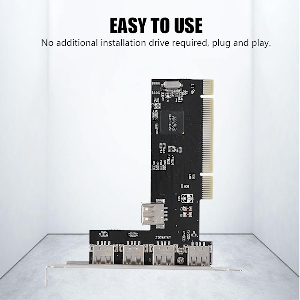 480 Mbps höghastighets T-typ PCI till USB-förlängningskort modul adapter 5 x USB 2.0-port