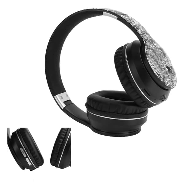 Hopfällbara Bluetooth-headset Over Ear Graffiti Stereo-hörlurar Stöd Minneskort