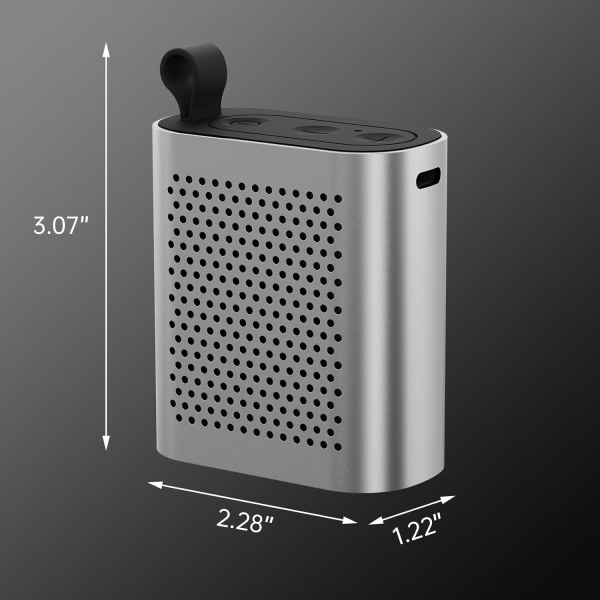 Mini Bluetooth-högtalare, trådlös högtalare med TWS, True Wireless Stereo för kontor, hem, dusch, rum, cykel, presenter till unisex Gray