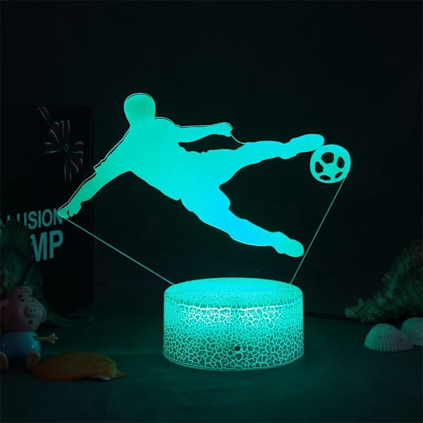 3D Fotball Nattlys Bordlampe Optisk Illusjon Lamper 7 Farge Skiftende Lys LED Bordlampe Jul Hjem Kjærlighet Bursdagsgave