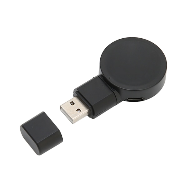 Trådløs USB-lader, bærbar magnetisk lader med USB-port og Tpye C-port for Galaxy Watch 3 4 Dual Mode Charge