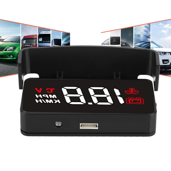 12V Bil HUD Head Up Display Lämplig för OBD och GPS Dual System Bil Display