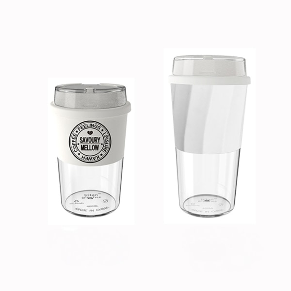 Vannkopp i plast high-end kaffekopp lys grå 400ml