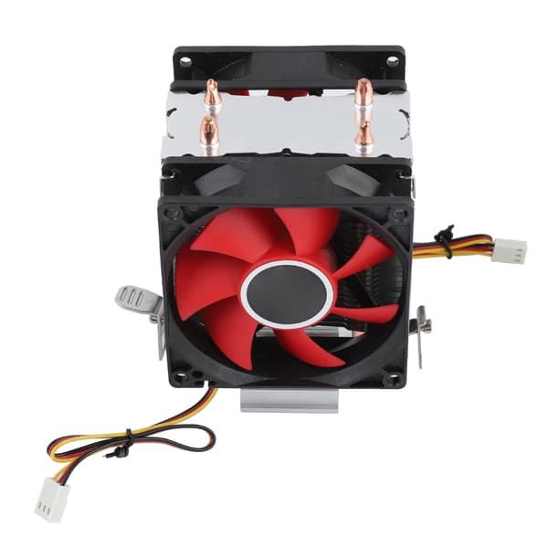 Mini PC CPU-kjøler Dual Silent Fan 2 kobberrør datamaskinkjøler rød