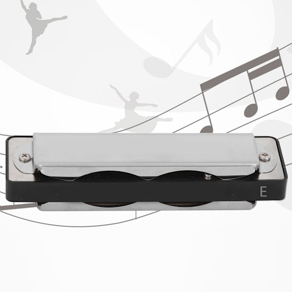 Blues Harmonika 10-Hullet Mundharmonika E-Toneart 1,0 mm Messing Basis Anfänger Blasinstrument (Black )