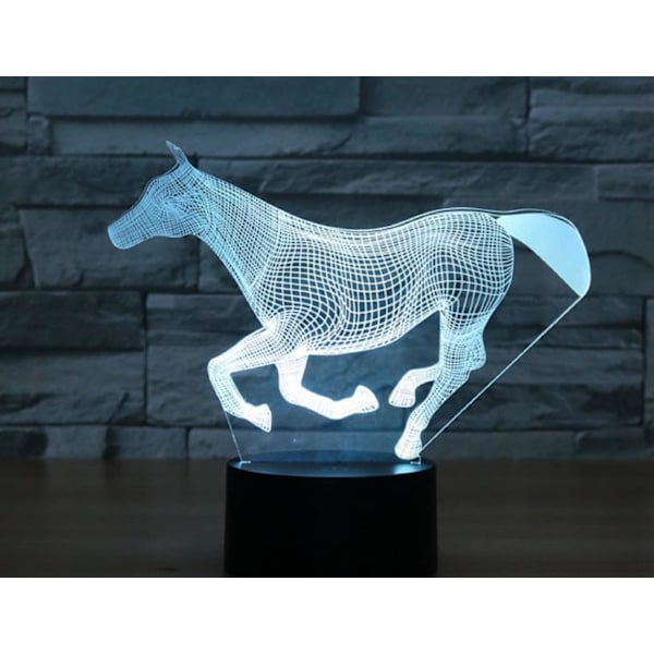 3D Hest Fjernbetjening 16 Farve Natlys Illusion Akryl LED Bord Sengelampe Børneværelse Skrivebords Dekoration Fødselsdagsgaver Legetøj til Børn