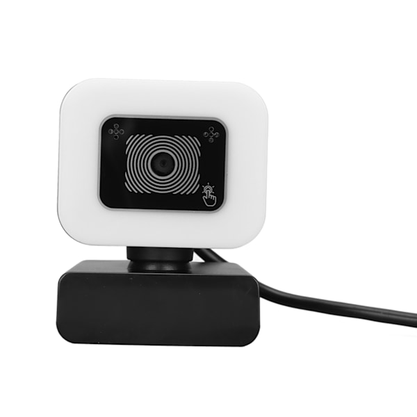 2K Streaming Webkamera USB Autofokus HD Webkamera med Mikrofon Touch Light for Gaming Streaming Møte