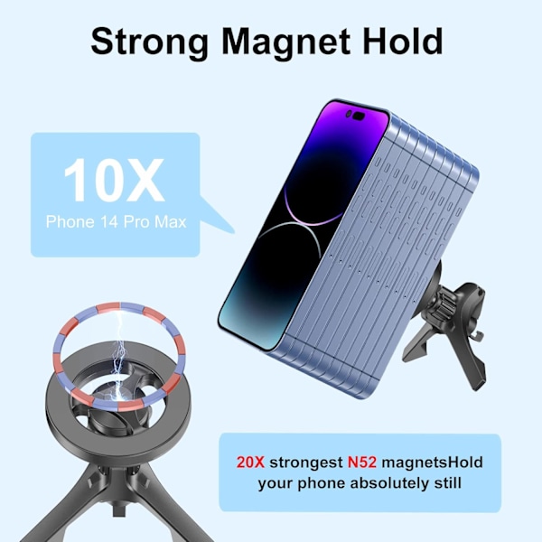 Autoteline - Supermagneetit, universaali magneettinen puhelinpidike iPhone 12-16 -sarjalle ja MagSafe-koteloille