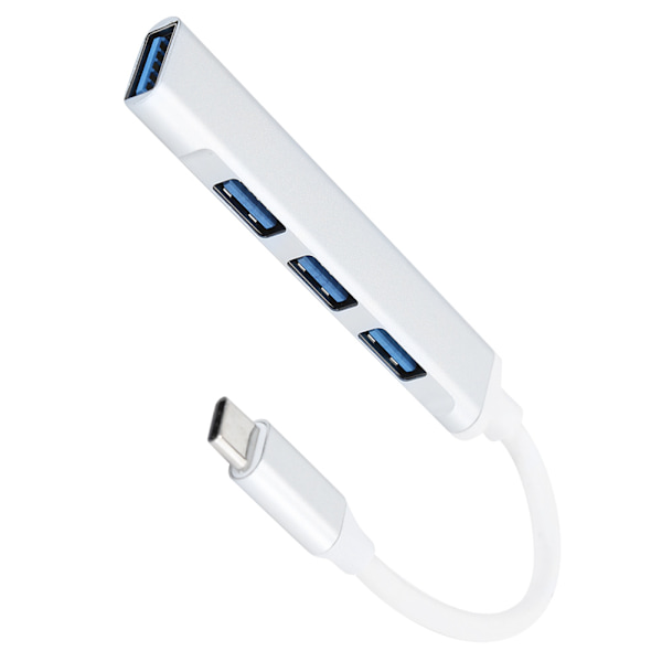4-portars USB 3.0-hubb Multifunktion Typ C Splitter Extender Dock Adapter OTG PC (Silver)