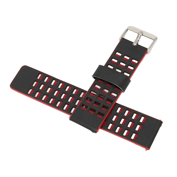 Läderband Kompatibelt med Realme Watch 2 Ersättning 22mm Klockarmband Rem Armband ArmbandSvart Röd