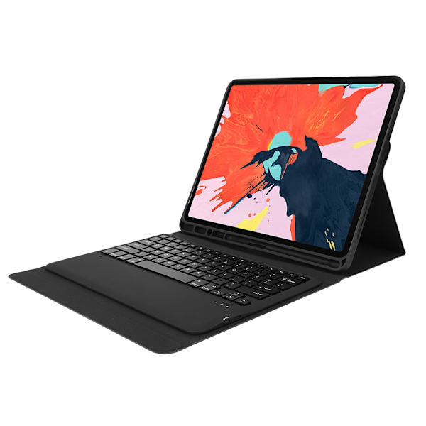 Irrotettava langaton näppäimistö PU-nahkakotelo Kynäteline iPad Pro 12.9 tuumaa (musta)