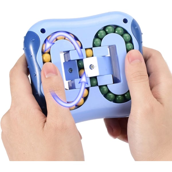 Pyörivät Magic Bean Lelut Dekompressio Pyörivät pienet Helmet Fidget Spinner Magic Cube -lelut unisex-lapsille Puzzle Opetuslelut (Indigo)
