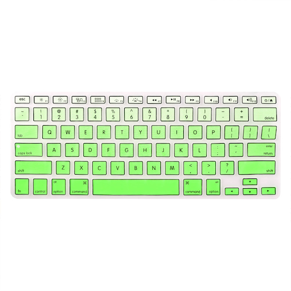 Vattentät och dammtät tangentbordsöverdrag för bärbar dator med låskant för MacBook Air/Retina/Pro - Grön
