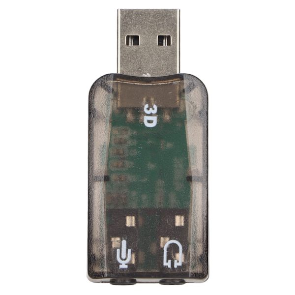 USB-äänikortti Stereo Virtual 5.1 -kanavainen ulkoinen ääniadapteri 3,5 mm:n kuuloke- ja mikrofoniliitännöillä Windows-tietokoneille