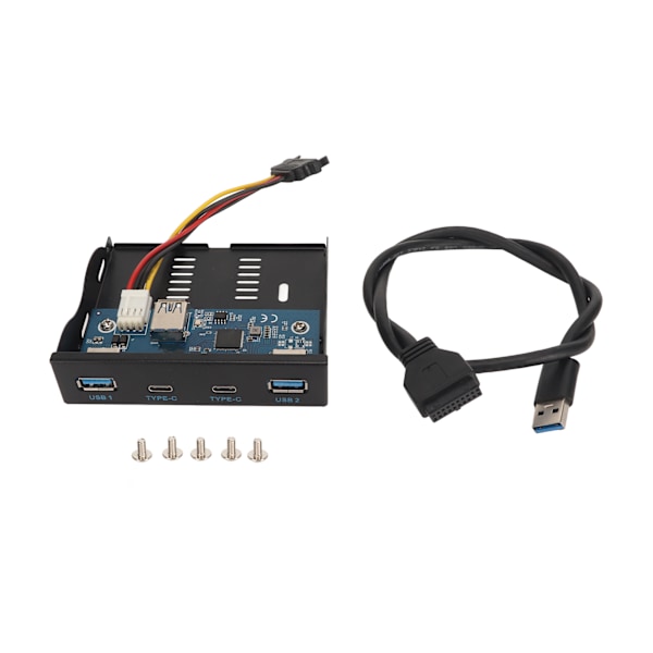 USB 3.1 Frontpanelhubb 4 portar 19PIN 5Gbps Hög hastighet Stabil 900mA Front Floppy Drive Panel för stationär chassi 2U+2C 19PIN