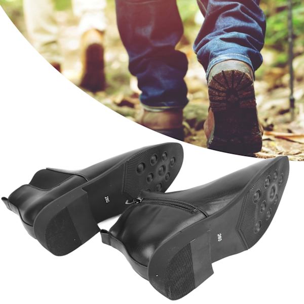 Herr Stövlar Låg Top Slip On Konstruktion Stövlar Anti Slip Ankle Boots Casual Arbetssko för Höst Vinter Svart 42 260mm