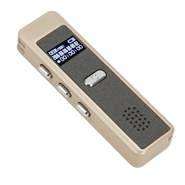 Ääniohjattu tallennin AI Älykäs HD Melunvaimennus MP3-soitin Mini Ääninauhuri Harmaa Peilipinta Kultakuori 32GB