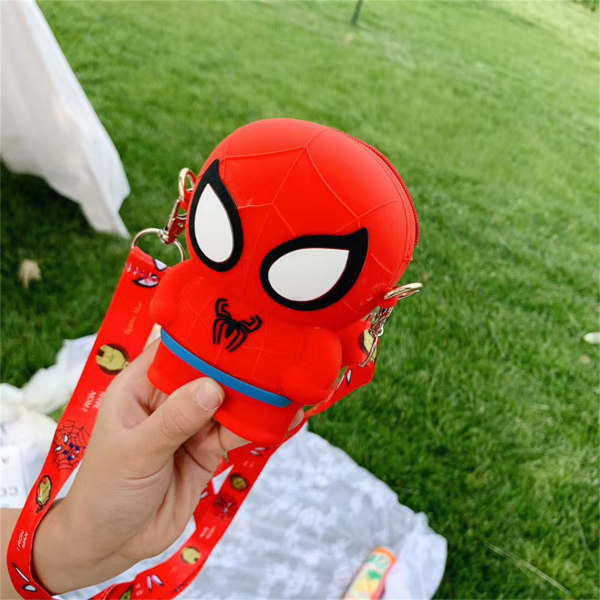 Kids Coin Purse Cute Cartoon Exquisite Three Dimensional Shape Portable Silicone Coin Purse Bag Small Wallet  Man with Rope