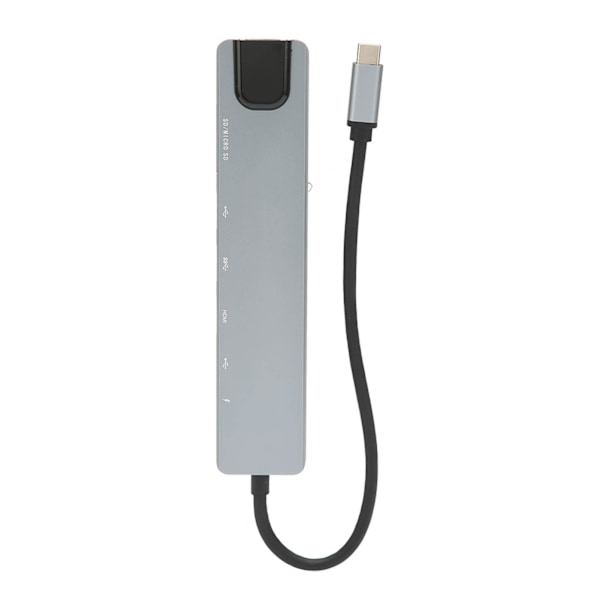 8-in-1 USB-C-keskitin, erittäin nopea tiedonsiirto, PD-lataus, USB-C-Ethernet-keskitinsovitin kotitoimistoon ja matkustamiseen