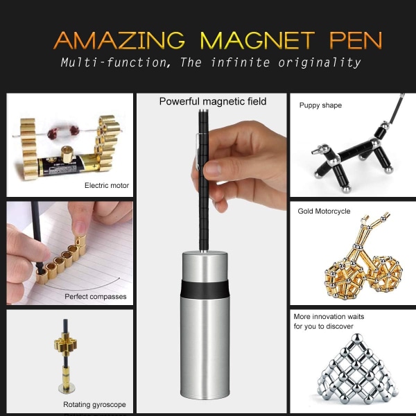 Dekompression magnetisk penna, magneter gör-det-själv-leksaker, fidget toys, magnetiska skulpturbyggstenar, skrivbordsskulpturleksaker, intelligensinlärning och stress