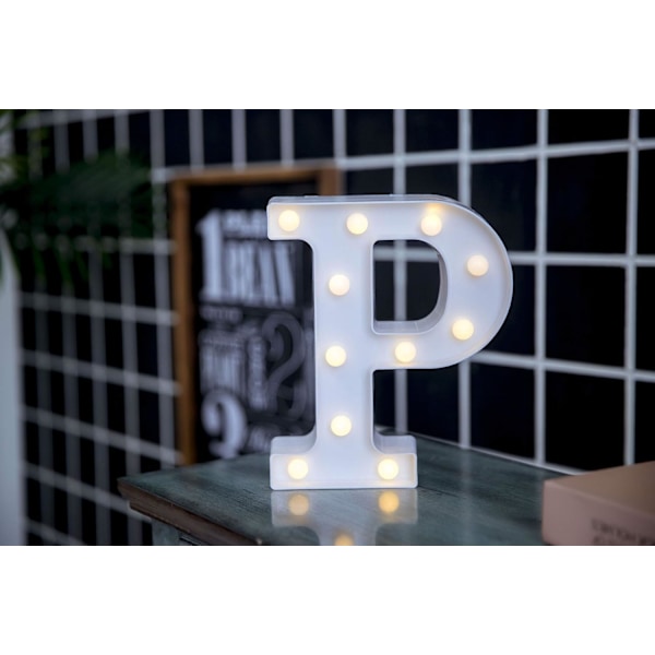 LED Bokstavlys Alfabetisk Lysende Skilt for Nattelyset Hjem Fest Bursdag Bryllup Bar Dekorasjon