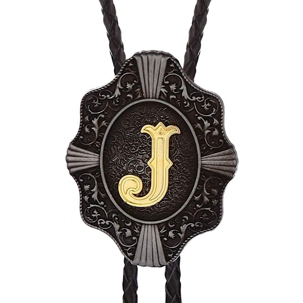 Bolo-solmio miehille - Vintage-alkukirjain ABCDMJR-Z Western Cowboy -asu Häät Bolo-solmiot