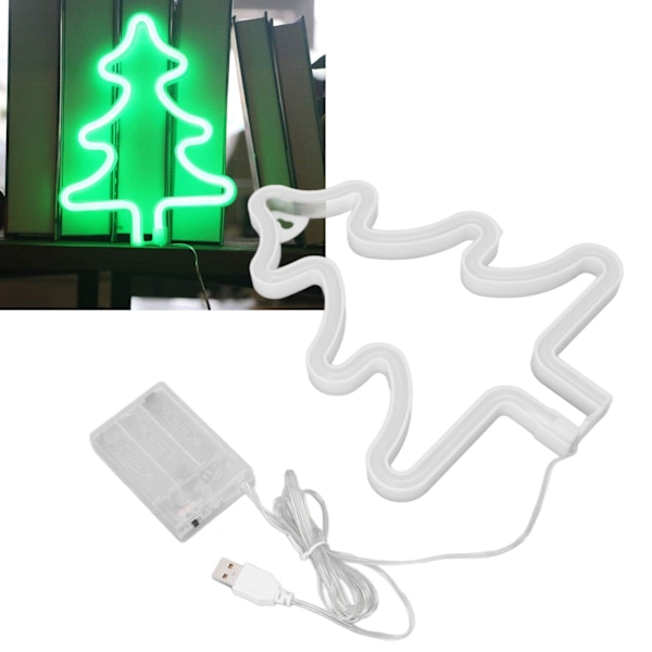 Joulukuusimuotoinen neonkyltti Joulukuusimuotoinen neonvalo USB-koristeellinen yövalo työpöydän seinälle