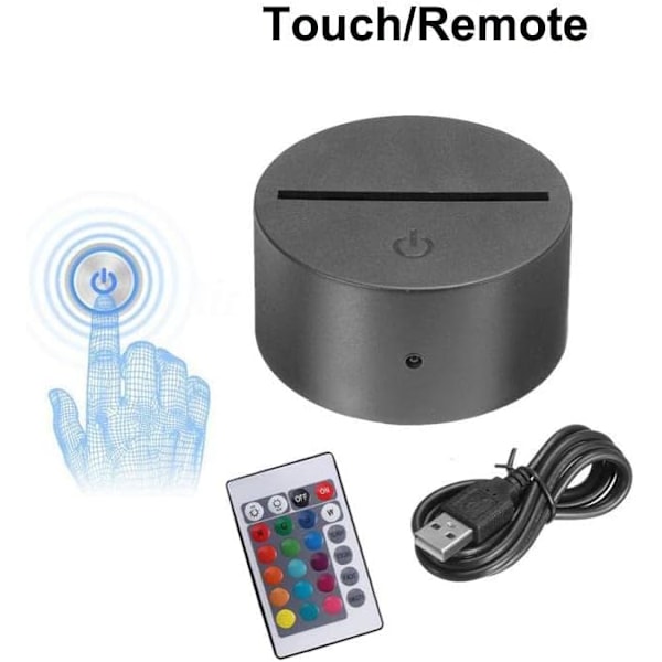 3D Traktorbil Illusion LED Nattlampa 7 Färger Byter Smart Touch Bordlampa Dekoration Presentbutik Bar Sovrumslampor (Sprucken Bas med Fjärrkontroll, Lastbil-4)