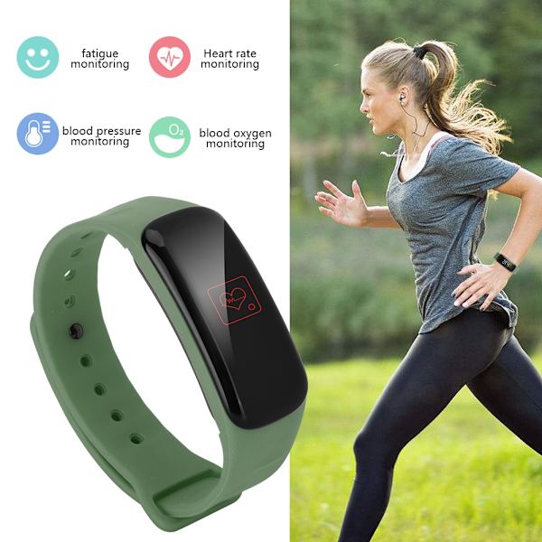 Färgskärm Hjärtfrekvens Blodtryck/Syre Monitor Bluetooth Smart Armband (Grön)
