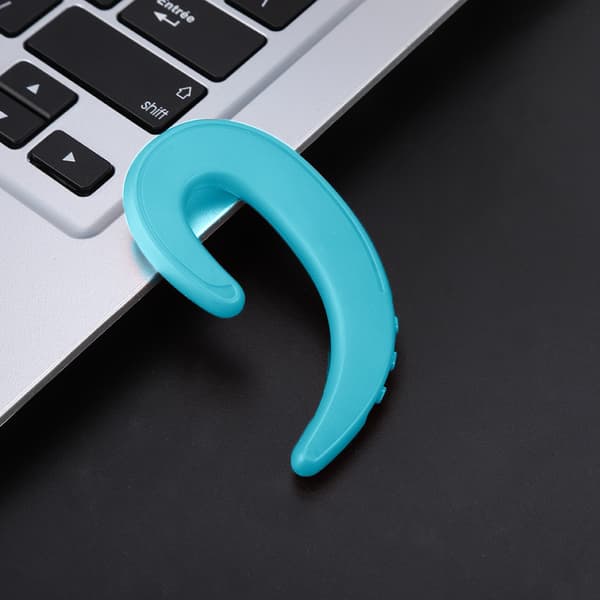 Dual Noise Reduction Ear hook Bone Conduction Bluetooth Headset Trådløs Øretelefon (Blå)