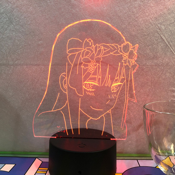 Qinwei Anime Frank Zero Two 3D Natlampe 16 Farver Soveværelse Dekorative Anime Lampe Led Illusion -- Mønster D (Sort Sæde)