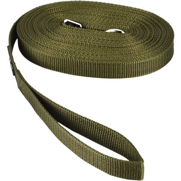 Lång hundträningskoppel, långt koppel för valpar, lydnadsträningskoppel för hundar, perfekt för lek, camping, strand, trädgård (XL 15 m, armégrön)