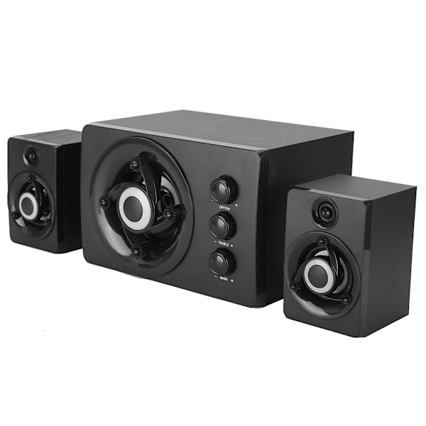 Multimedia Mini 2.1 USB-högtalare Subwoofer Musikspelare för Mobiltelefon DatorSvart
