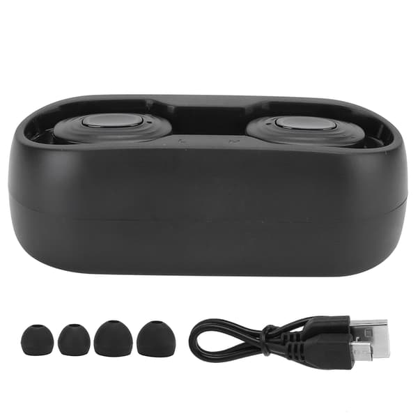 V6 True Wireless Bluetooth-hodetelefoner med samtalevarsling og stereolyd for smarttelefon og datamaskin