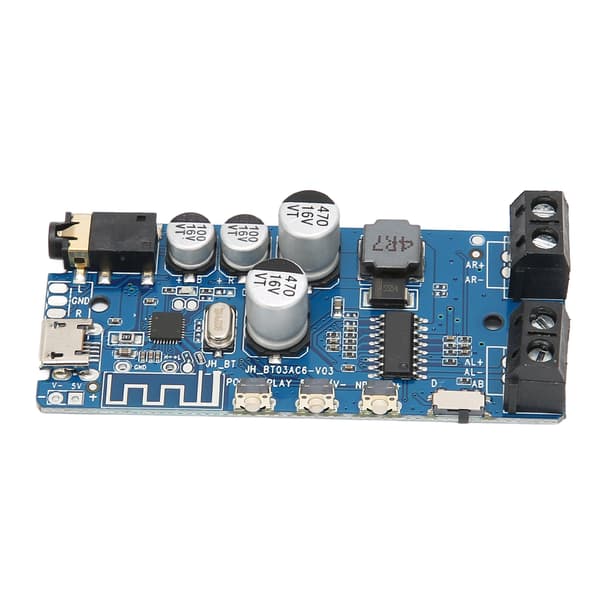 Bluetooth-forsterkerkort 2x5W Dual Power Output DIY Bluetooth 5.0 Stereo-mottakermodul