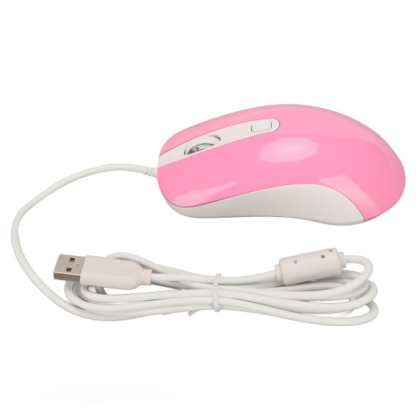 Wired Gaming Mouse RGB Backlit 3500DPI 4 Button Ergonomic Design Wired Computer Mouse Pink