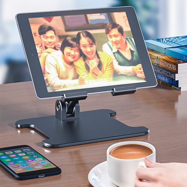 Liftable Laptop Stand 360 graders justering Universal Aluminiumlegering Foldbar Laptop Stand Computer Stand til mobiltelefon Sort