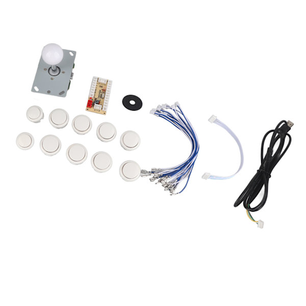 Arcade-spil DIY-delssæt Zero Delay USB-encoder joystick-knap til Mame-spil (hvid)