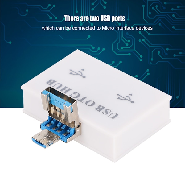 USB2.0 Oplader Data HUB Expander Til Android Telefon Konverter USB Hub Adapter(Hvid)