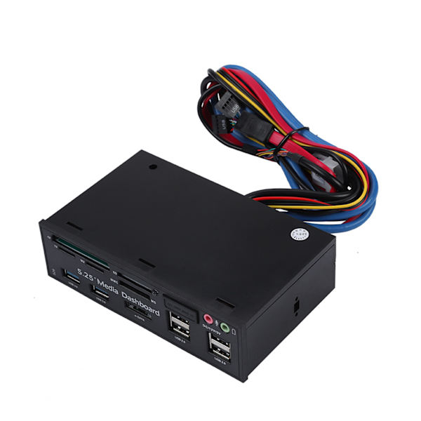 5,25\" Front Multifunktionspanel USB3.0 Hub Media Dashboard PC Internt Kortlæser
