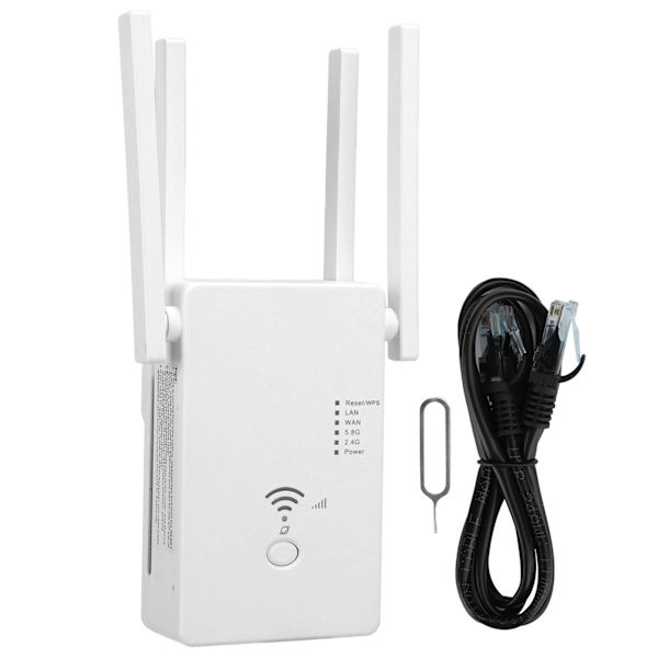 Trådlös router Dual Frequency Repeater Wifi Signal Amplifier Pass Wall  100‑240V