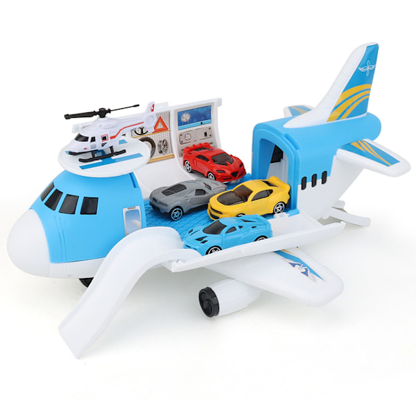 Transport Cargo Airplane Car Playset för pojkar och flickor 3+ (Blå)