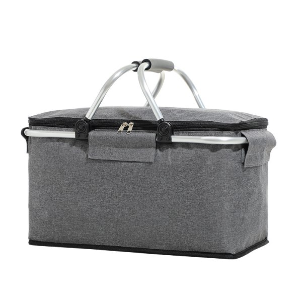 Isoleret køletaske Picnic kurv, Lækagesikker sammenklappelig bærbar køler, Indkøbspose Picnic sæt med aluminiumshåndtag til rejser, shopping, camping