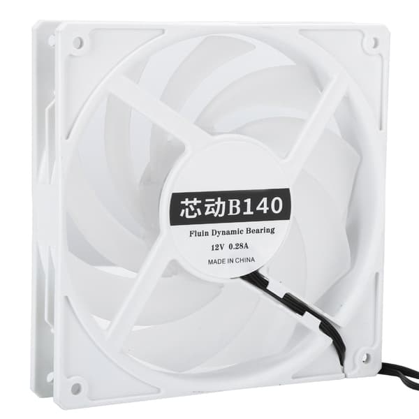 14cm 2000RPM Køleventilator Lav Støj Køler 4‑Pin PWM Header Interface til ARGB Desktop ComputerHvid