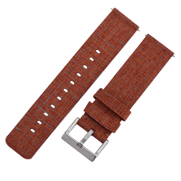 Udskiftningsrem til Fitbit Versa Canvas Grid Strap - Rem med Grid-mønster (Orange)